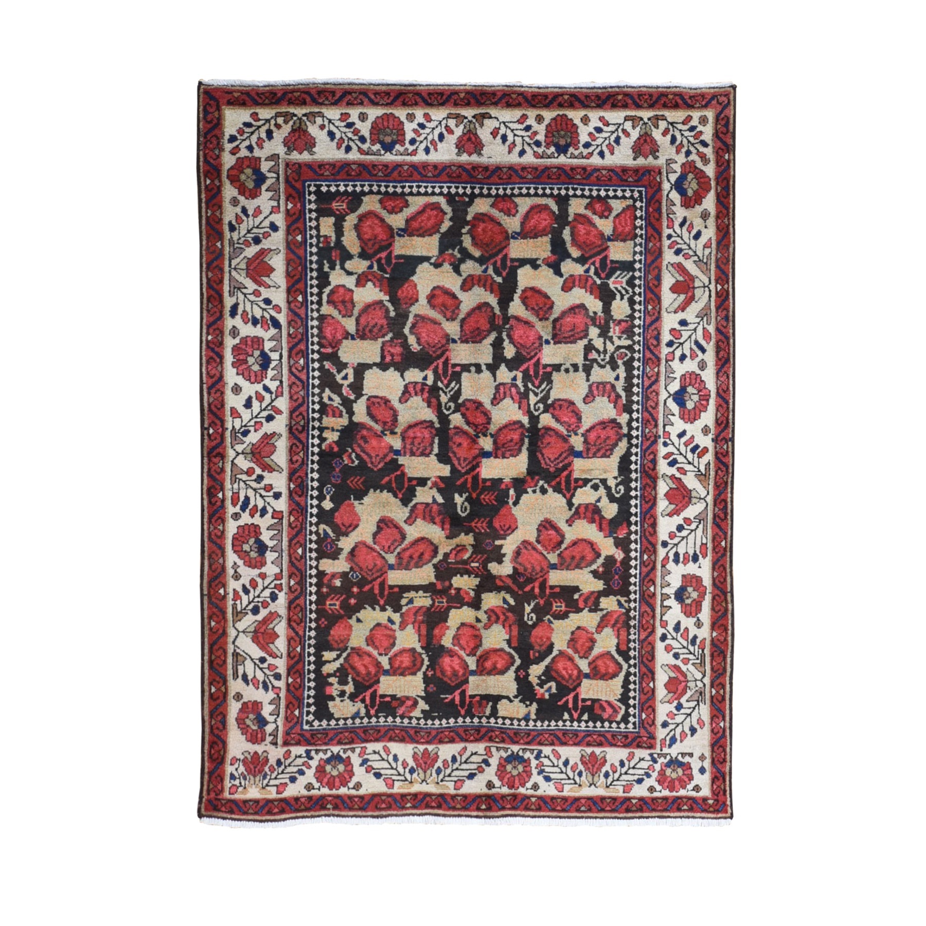 Traditional Wool Hand-Knotted Area Rug 4'5